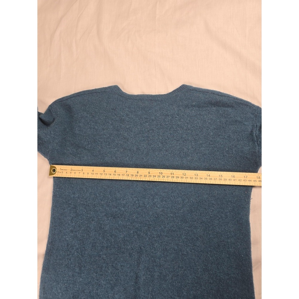 Halogen Sweater Womens Small Blue‎ 100% Cashmere V Neck Tunic Pullover Knit Top - Picture 6 of 9